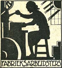 Illustratie uit folder uit 1929 voor aanmelding voor "De Proletarische Vrouw".