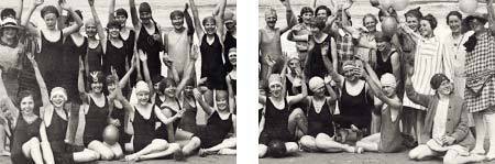 1930 meisjes aan het strand