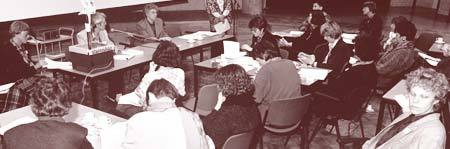 Foto door Mieke Schlaman Bijeenkomst, naar aanleiding van het advies 'Nationaal Milieubeleidsplan en emancipatie', 1991