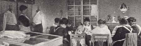 1919 Beroepsschool voor Belgische vrouwen van geïnterneerden, tijdens de Eerste Wereldoorlog.