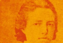 Gedeelte van omslag boek 'Mystica met kromzwaard: Het opzienbarende leven van Jenny Merkus (1839-1897)’