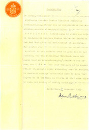 Letter from Mr. N. Posthumus: because of the law which denied women the legal capacity to act, Willemijn Posthumus-van der Goot had to receive her husband's consent to be involved in setting up the IAV.